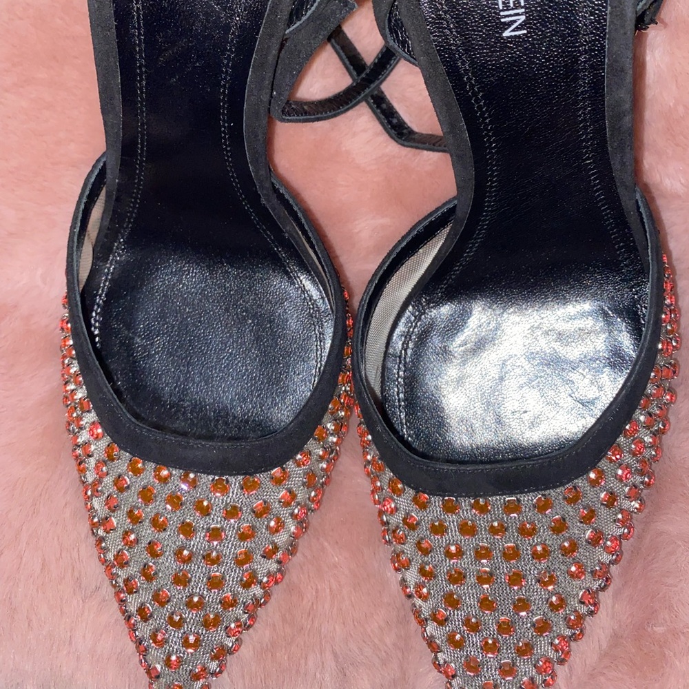 Calvin Klein pink rhinestone pumps